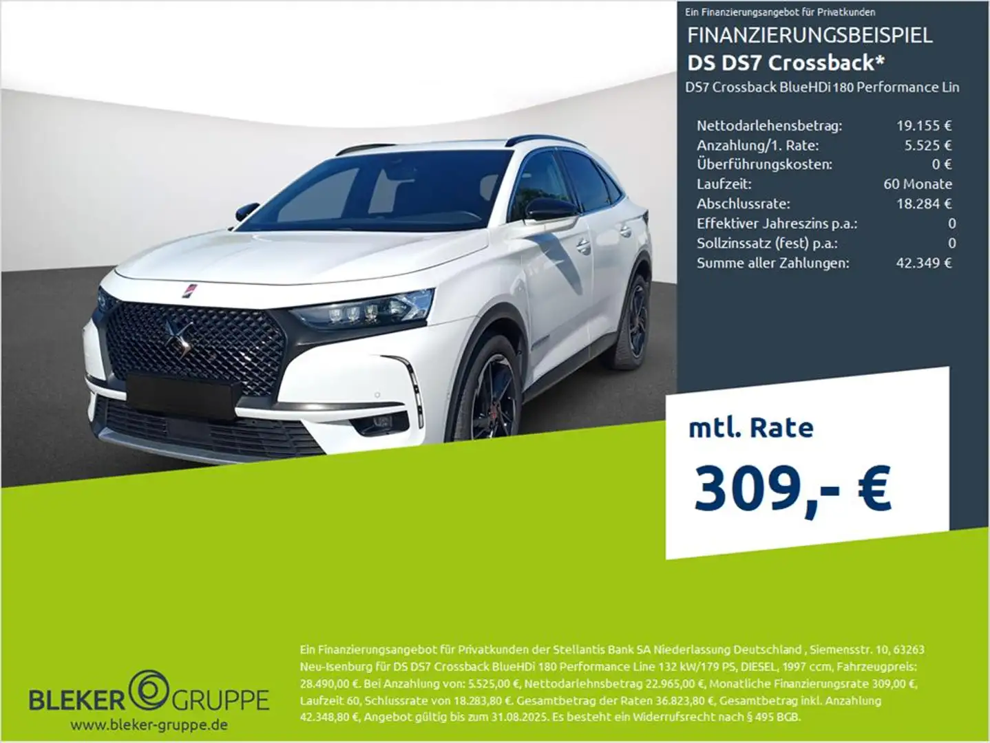 DS Automobiles DS 7 Crossback Performance Line Weiß - 1