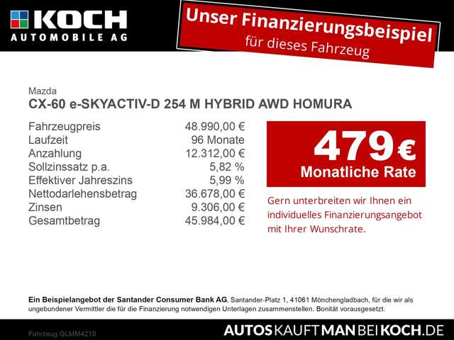 Mazda CX-60 e-SKYACTIV-D 254 M HYBRID AWD HOMURA Navi
