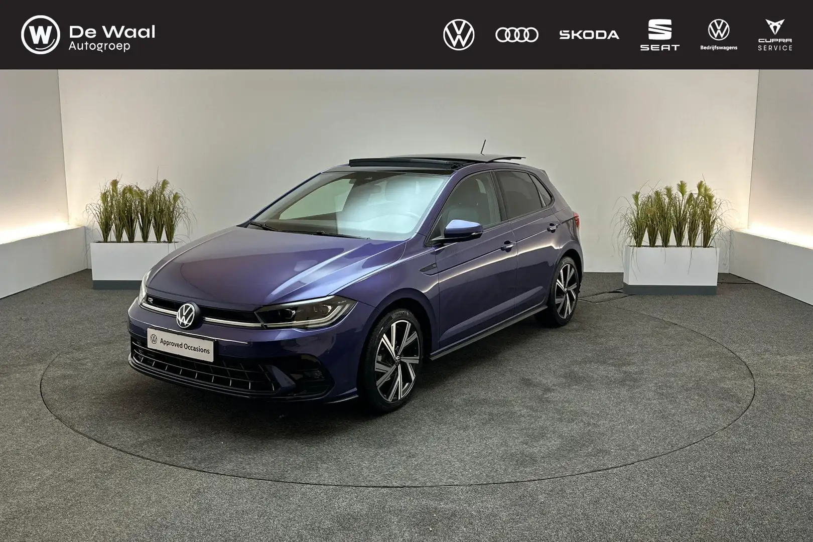 Volkswagen Polo 1.0 TSI 95pk DSG R-Line Business | Panoramadak, 17 Paars - 1