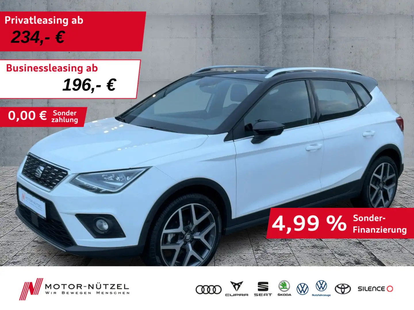 SEAT Arona 1.0 TSI XCELLENCE LED+NAVI+APP+ACC+SHZ+RFK Weiß - 1