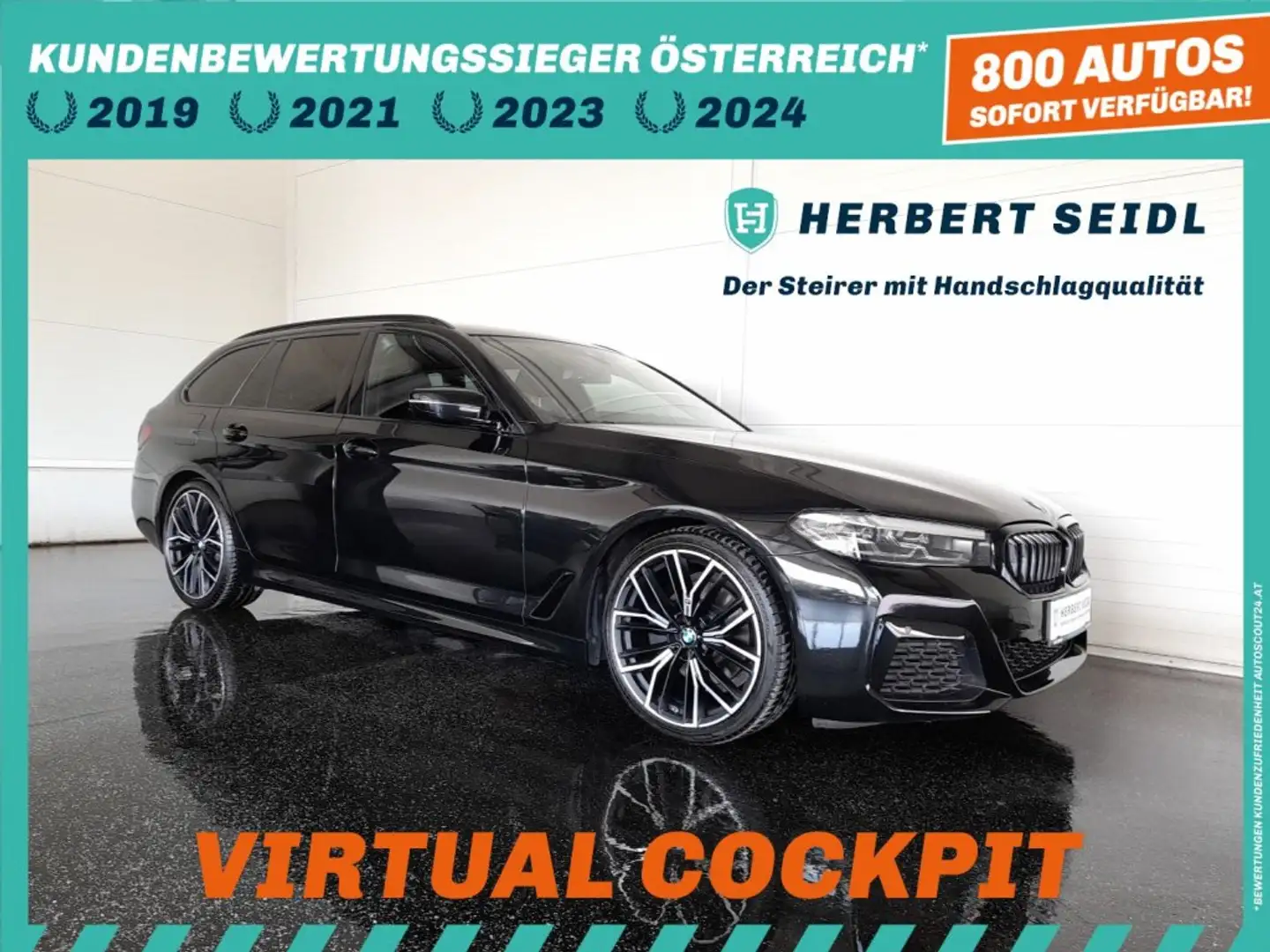 BMW 520 d Touring M-SPORT Aut. *20 ZOLL / VOLL LED / NAVI / TEILLEDER / LIVE COCKPIT PROF. / KAMERA / E-KLAPPE / HIFI-SOUND* Schwarz - 1