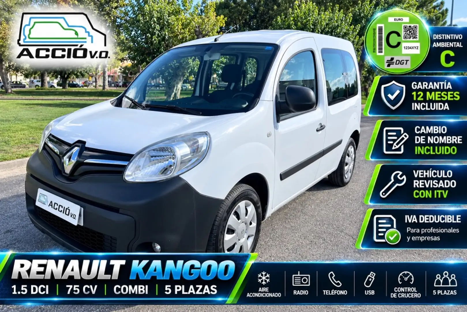 Renault Kangoo Combi 1.5dCi En. Profesional N1 55kW Blanco - 1