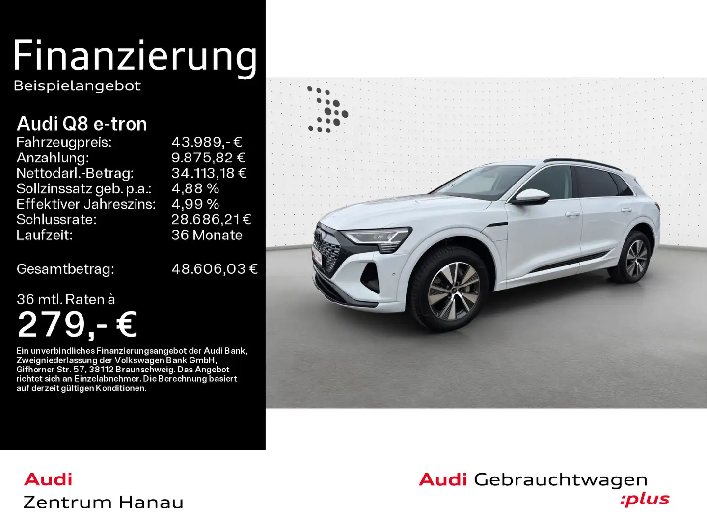 Audi Q8 e-tron 50 QUATTRO ADVANCED *NAVI*LED*KAMERA* Blanc - 1