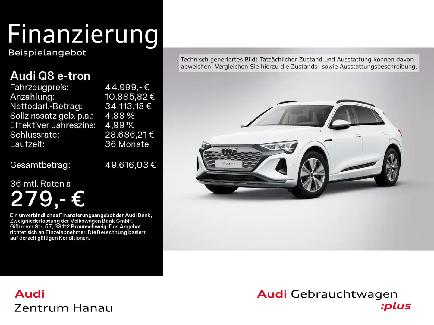 Audi Q8 e-tron 50 QUATTRO ADVANCED *NAVI*LED*KAMERA* Biały - 1