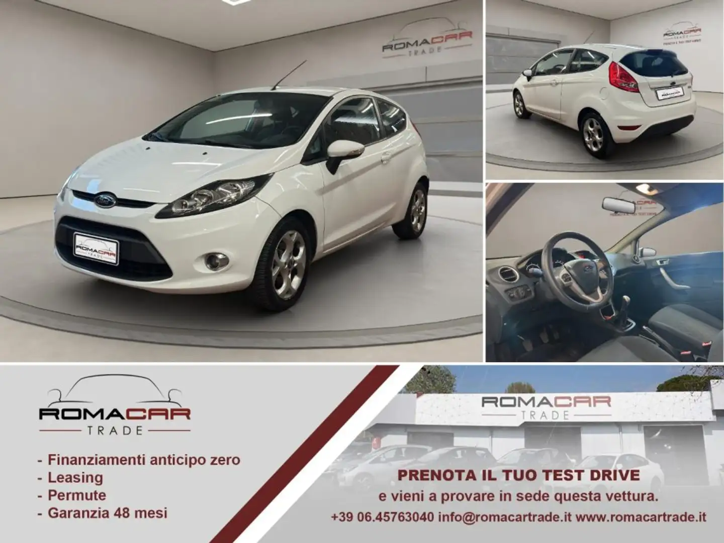 Ford Fiesta 1.4 TDCi 70CV 3 porte Bianco - 1