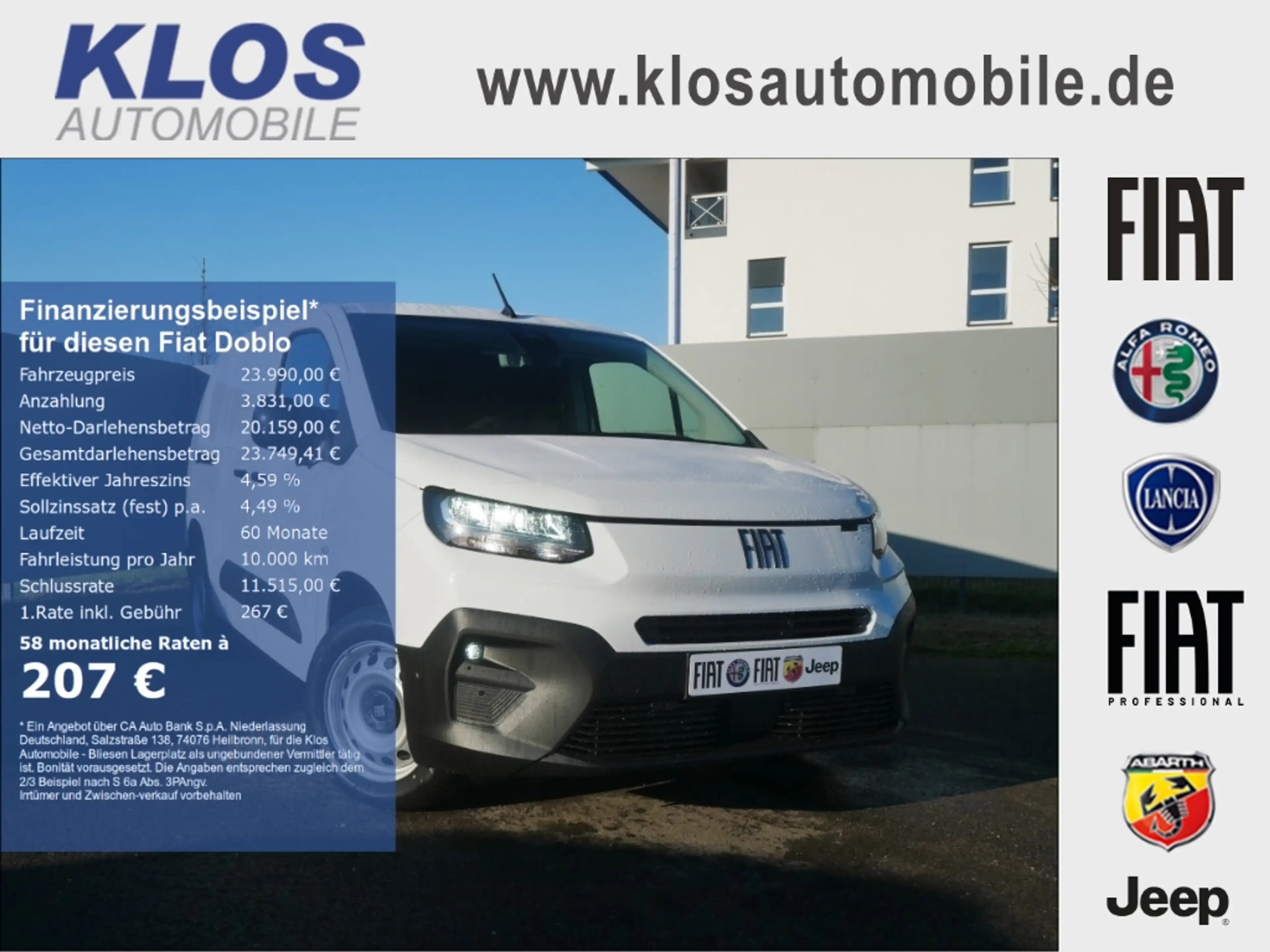 Fiat Doblo CARGO KAWA XL L2 1.5 BLUEHDI 130PS MAGIC HANDSFREE