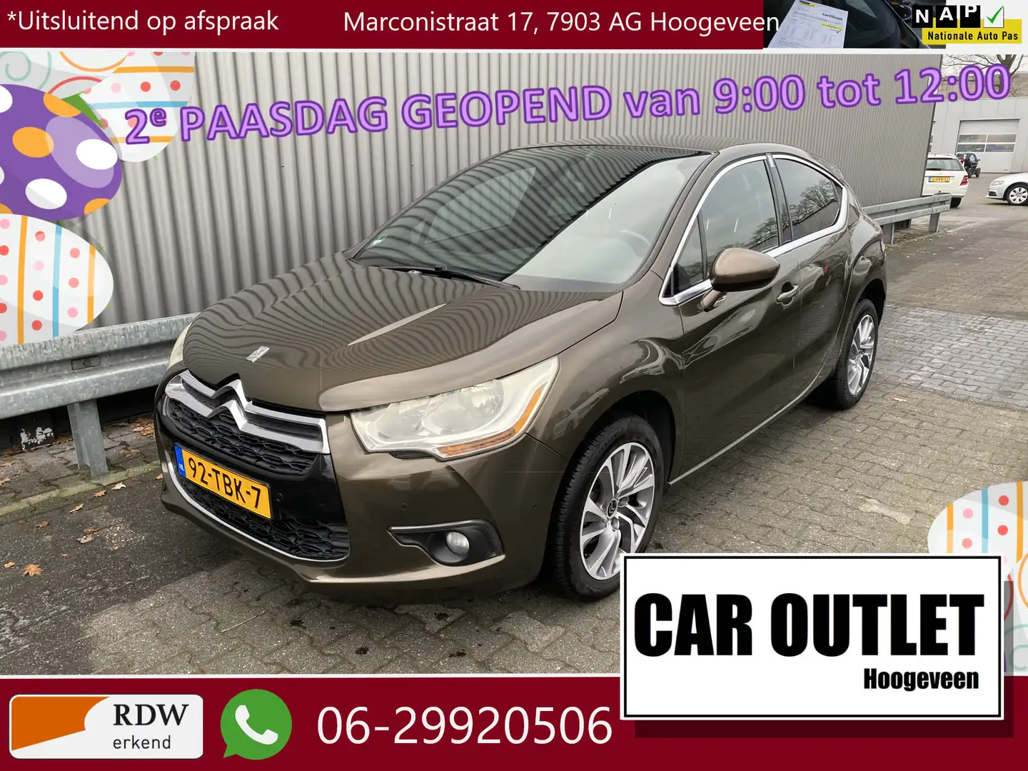 Citroen DS4 1.6 VTi So Chic 157Dkm.NAP, Leer/Stof, Clima, CC, Marrón - 1