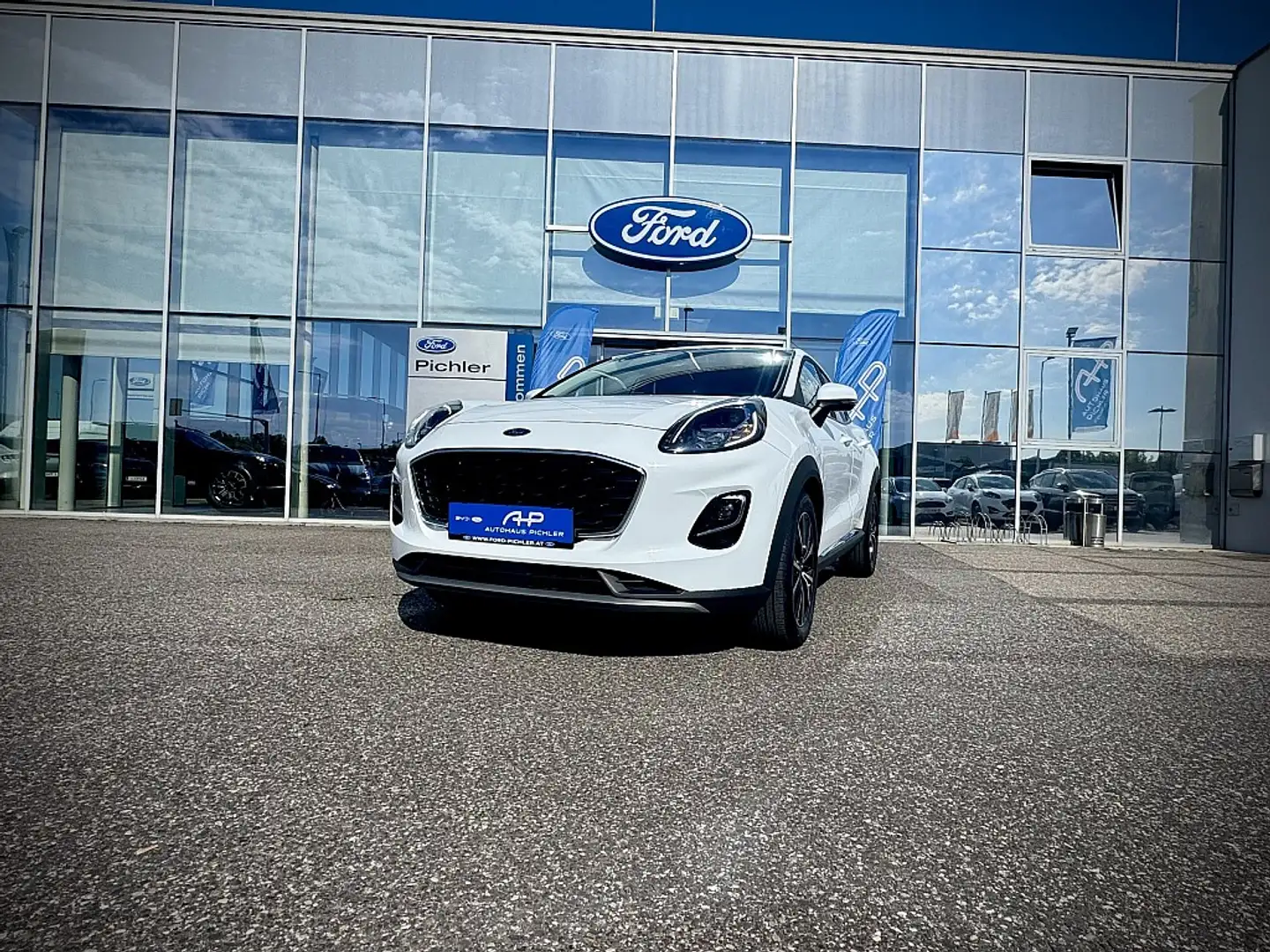 Ford Puma 1,0 EcoBoost Hybrid Titanium TEMPOMAT/LENKRADHE... Blanc - 1