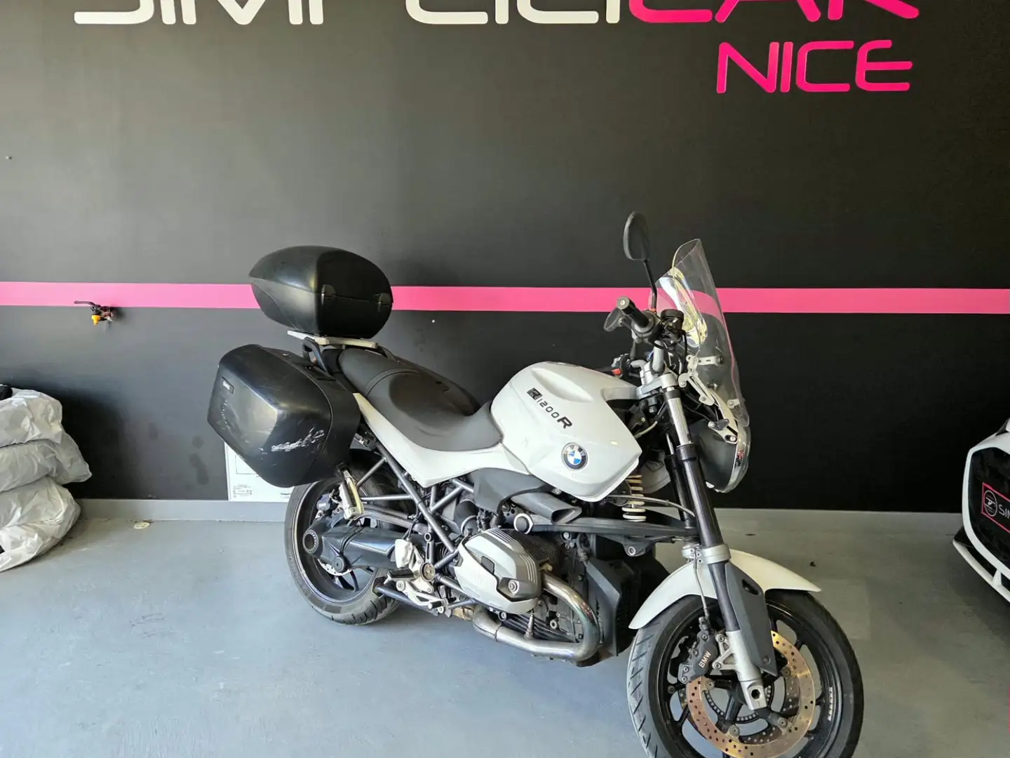 BMW R 1200 R VALISES + TOPCASE Blanco - 1