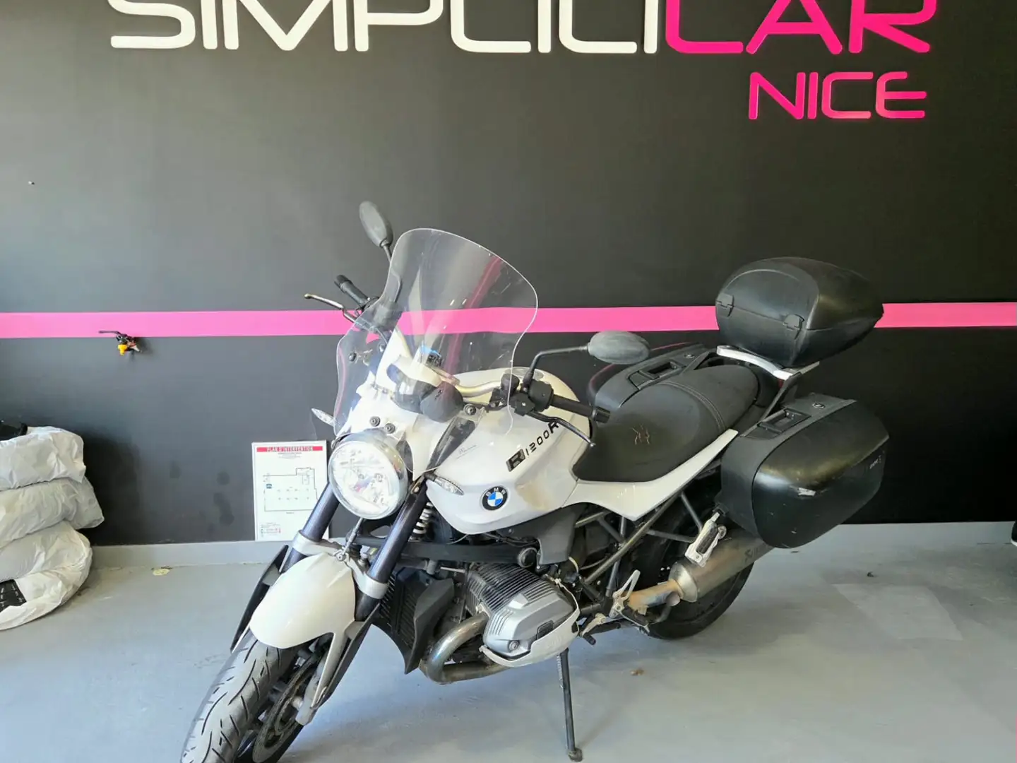 BMW R 1200 R VALISES + TOPCASE Blanco - 2