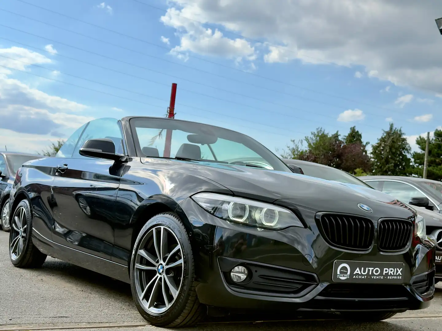 BMW 218 dA Cabrio Sport Line Navi Cam LED Keyless Carnet Schwarz - 2