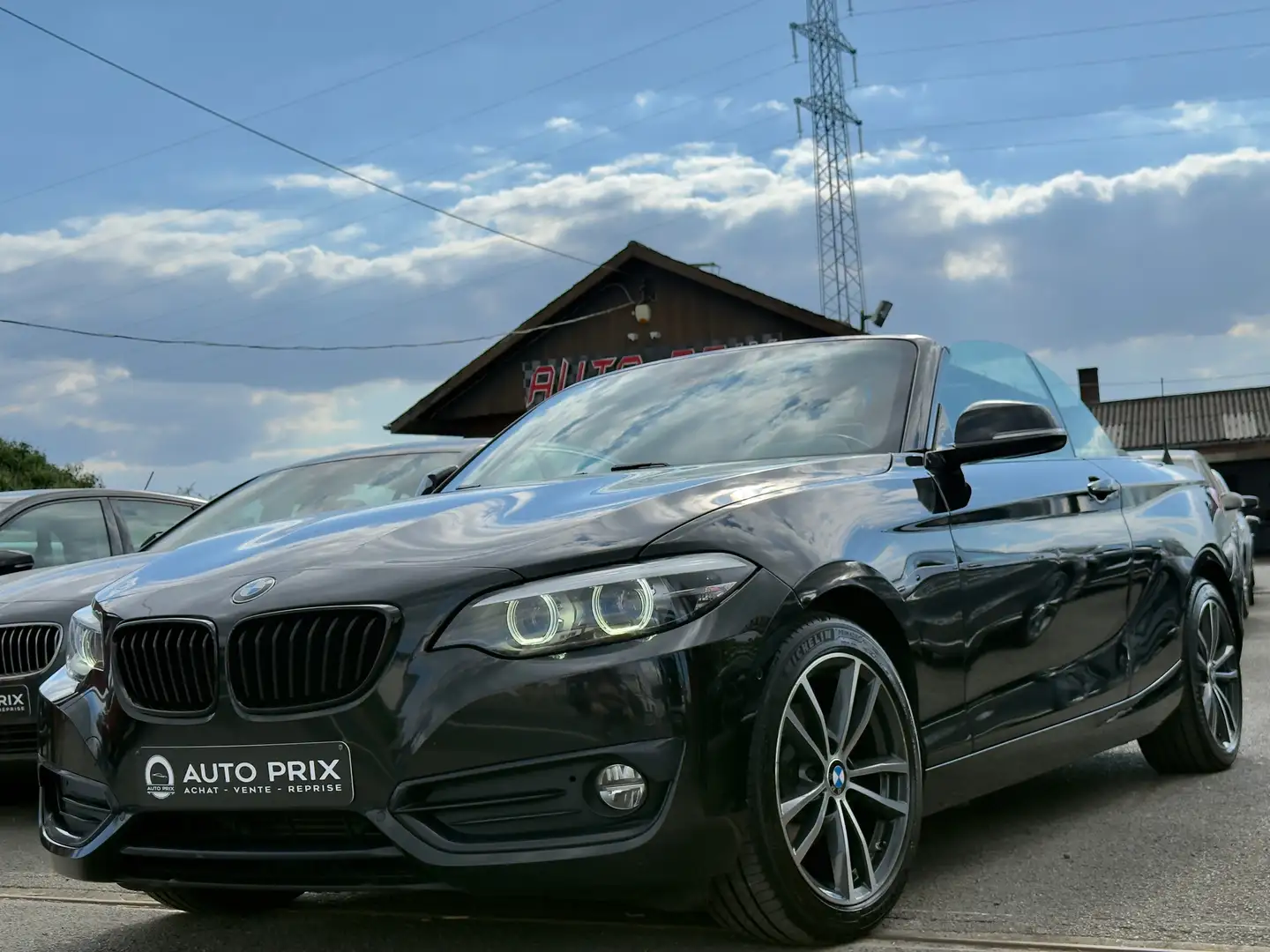 BMW 218 dA Cabrio Sport Line Navi Cam LED Keyless Carnet Schwarz - 1