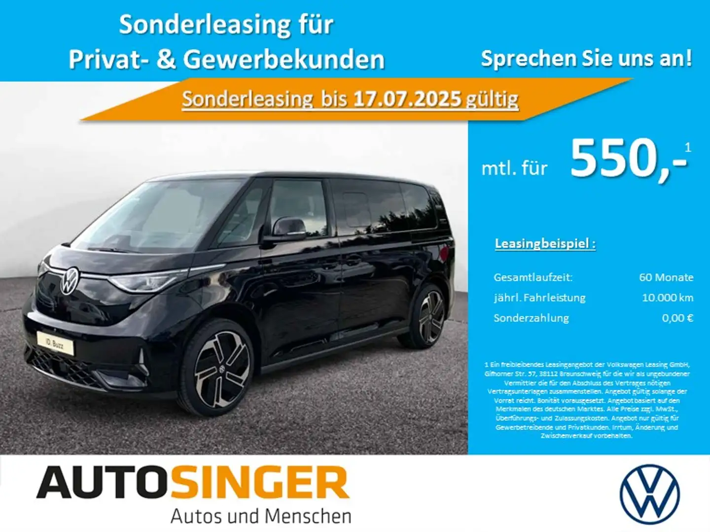 Volkswagen ID. Buzz ID.Buzz GTX LANG LR 7-S*ELEK.TÜR*WÄRME*HARMAN*AHK Schwarz - 2