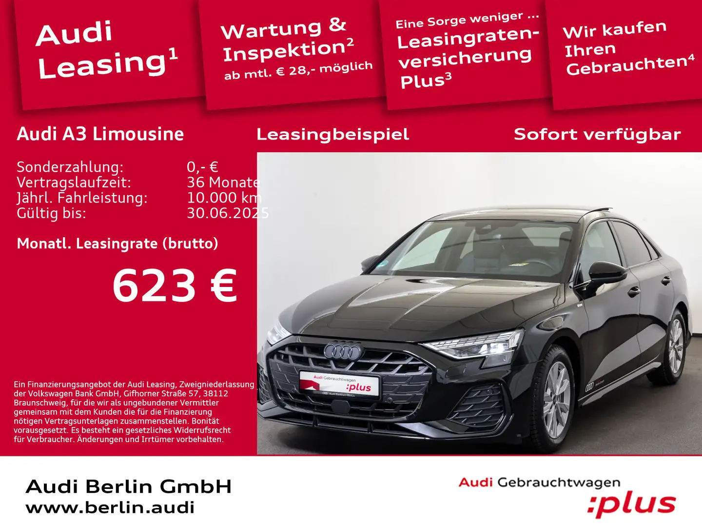 Audi A3 S line 35 TFSI S tronic Schwarz - 1