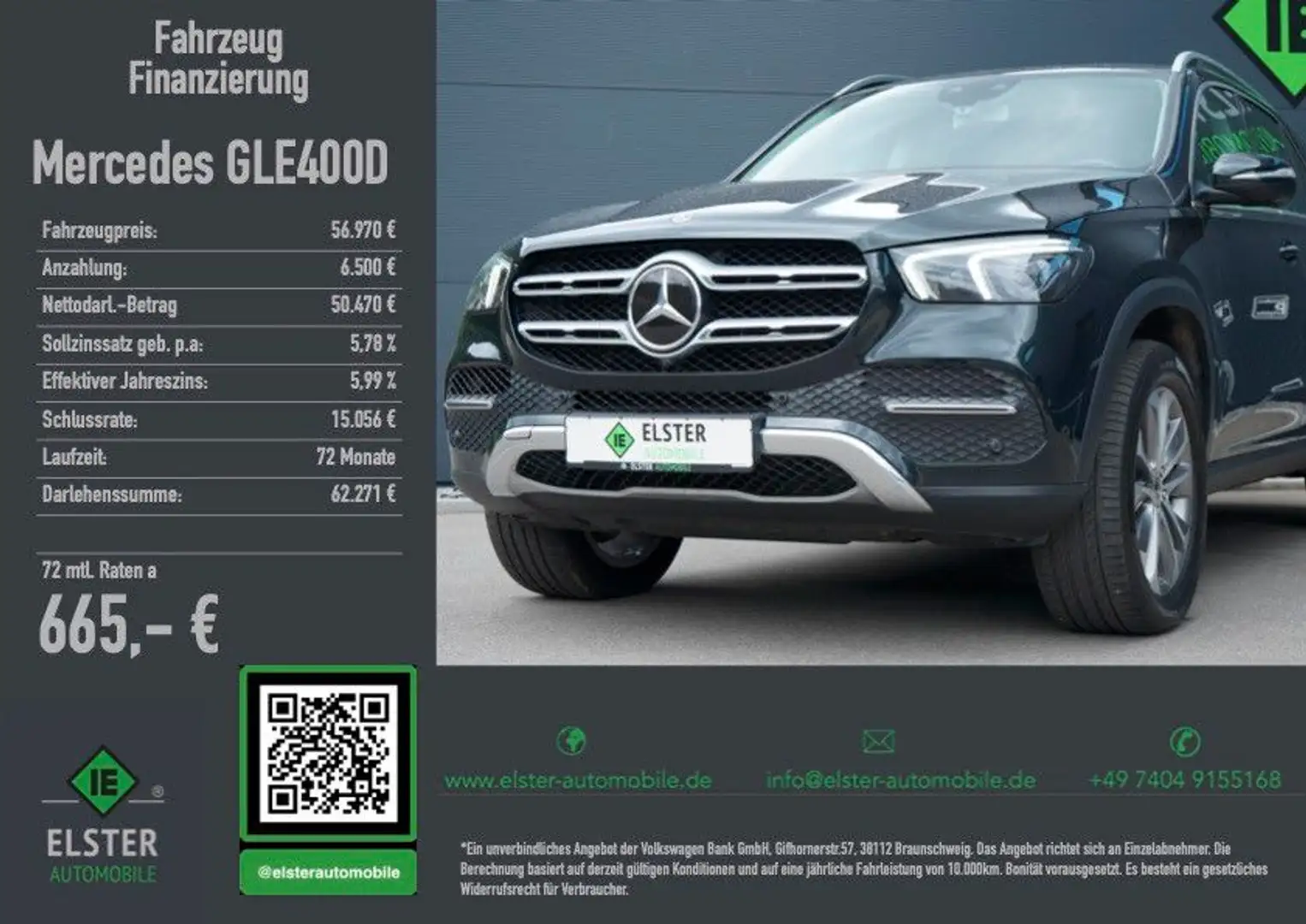 Mercedes-Benz GLE 400 d GLE  4Matic,Burmester,AHK,LED,Offroad T Grün - 1