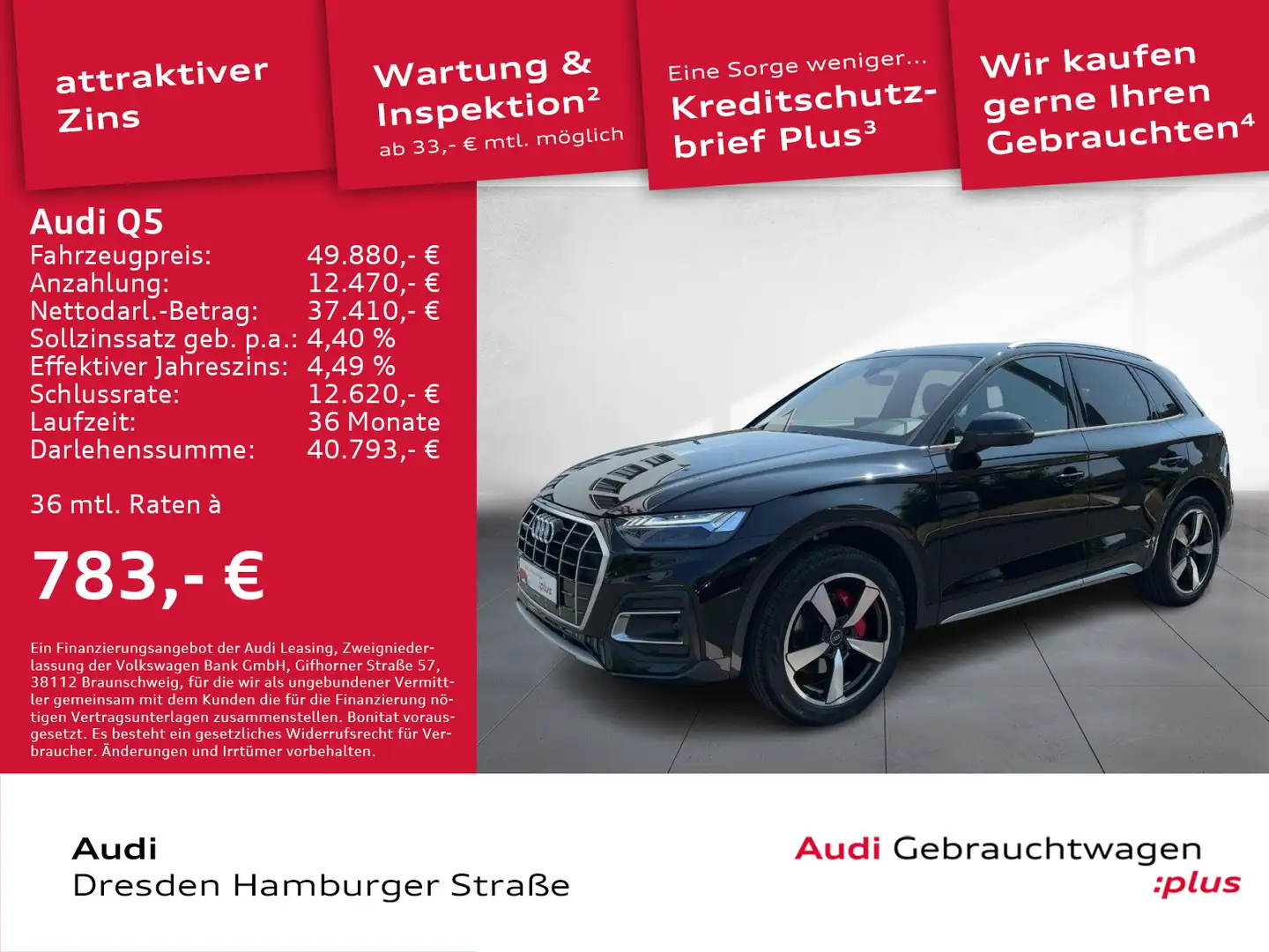 Audi Q5 40 TFSI Advanced quattro Matrix AHZV S tronic Schwarz - 1