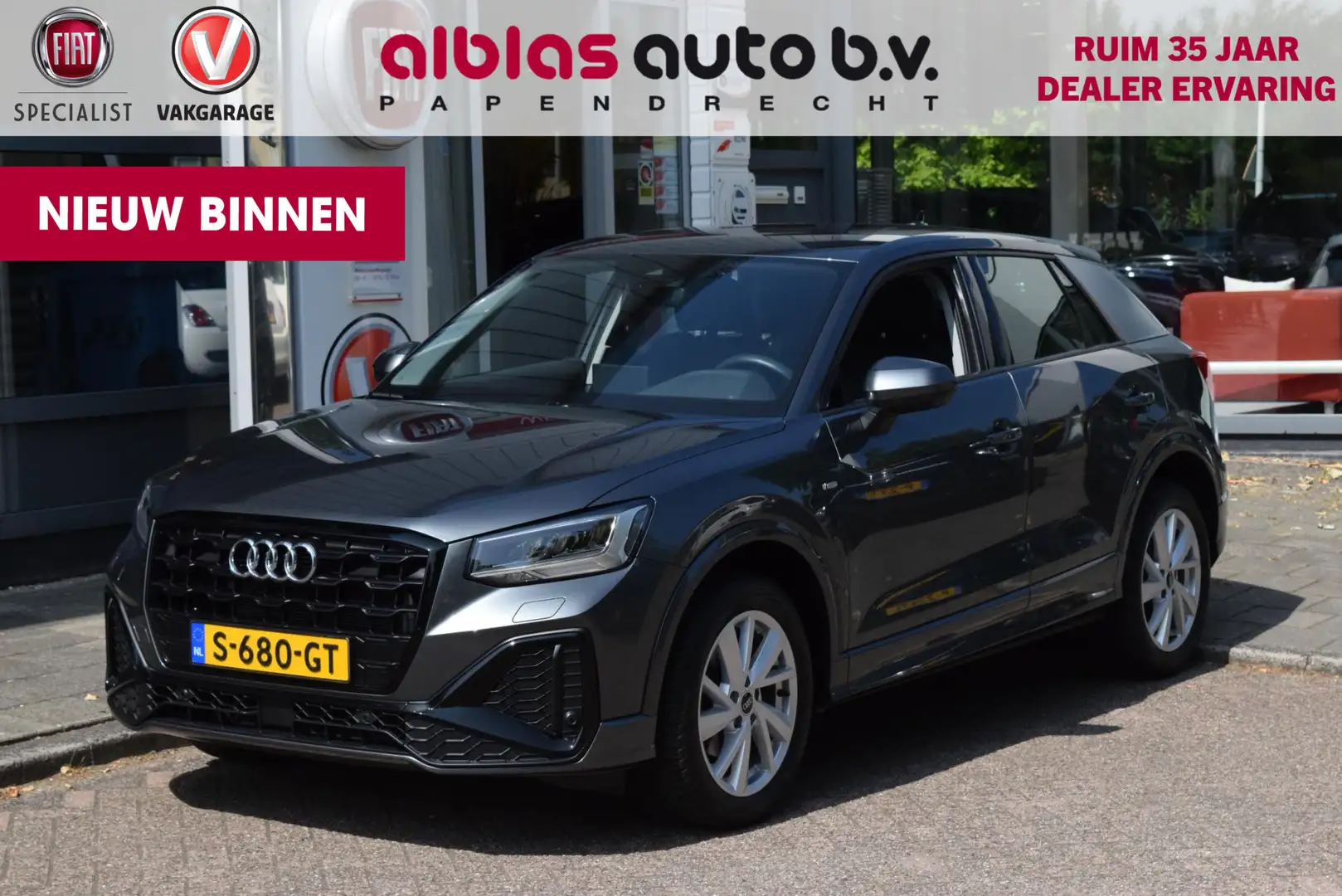 Audi Q2 150pk S-Line|Leer|Virtual|Cam.|Carplay|Elektr.klep Grijs - 1