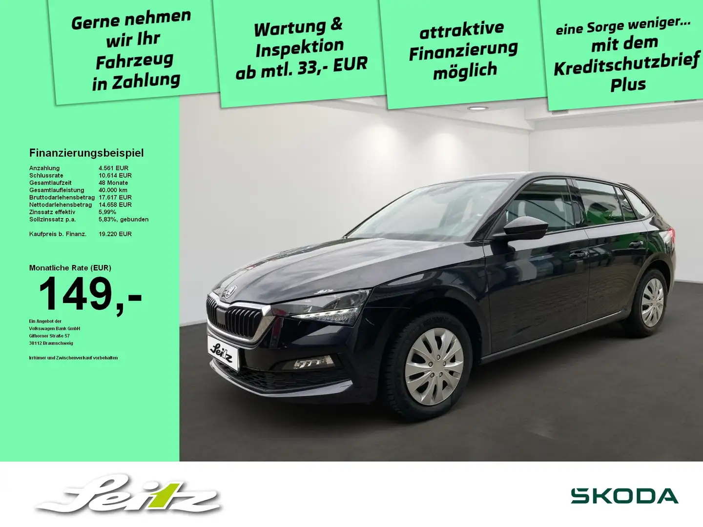 Skoda Scala 1.0 TSI Selection *LED*PDC*SITZH* Schwarz - 1
