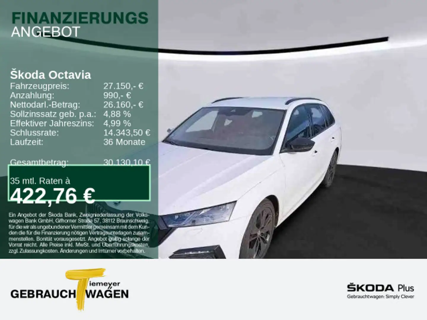 Skoda Octavia RS Combi 2.0 TDI AHK COLUMBUS HEAD-UP LE Weiß - 1