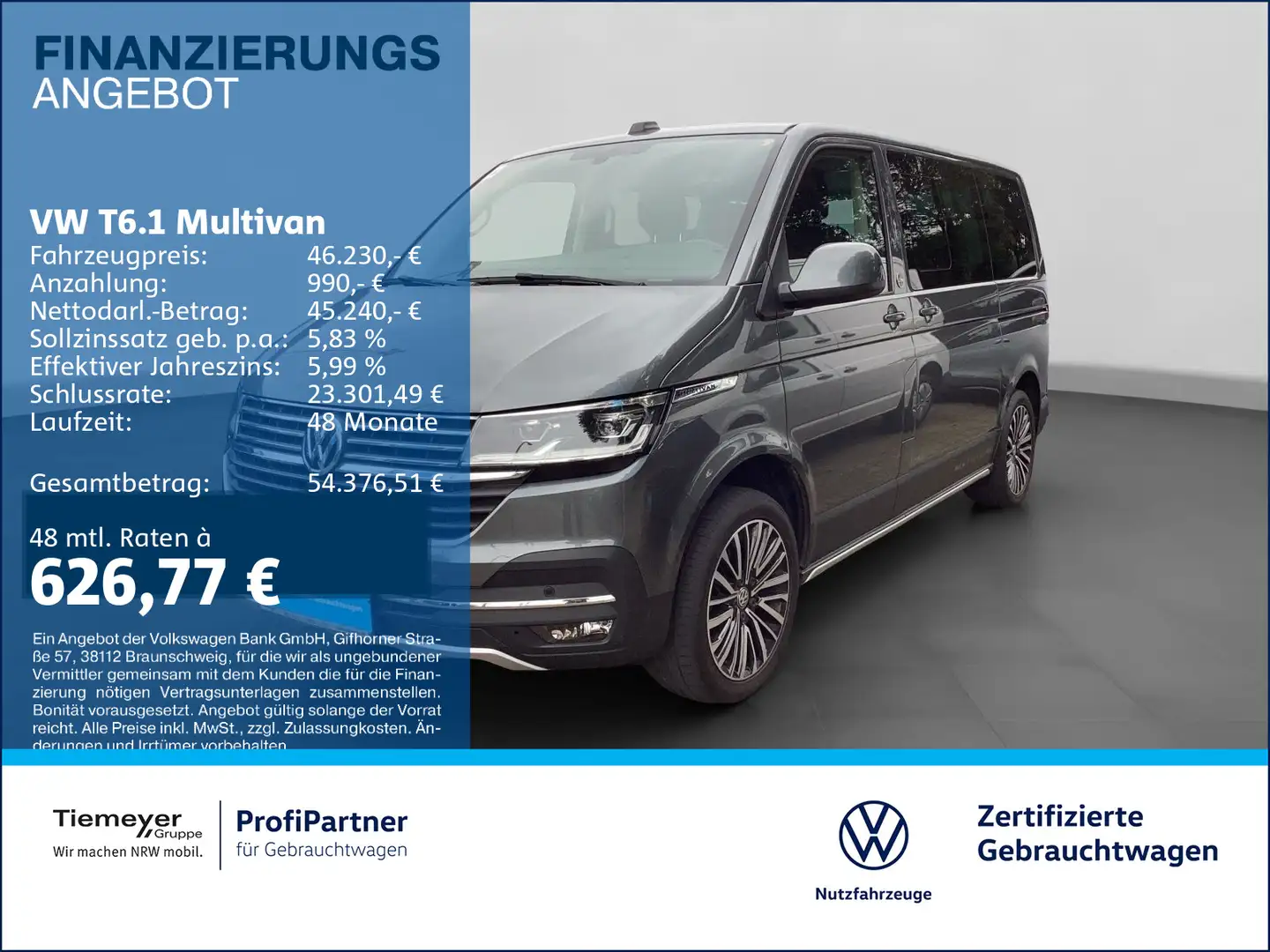Volkswagen T6.1 Multivan TDI PANAMERICANA AHK VIRTUAL NAVI Grau - 1