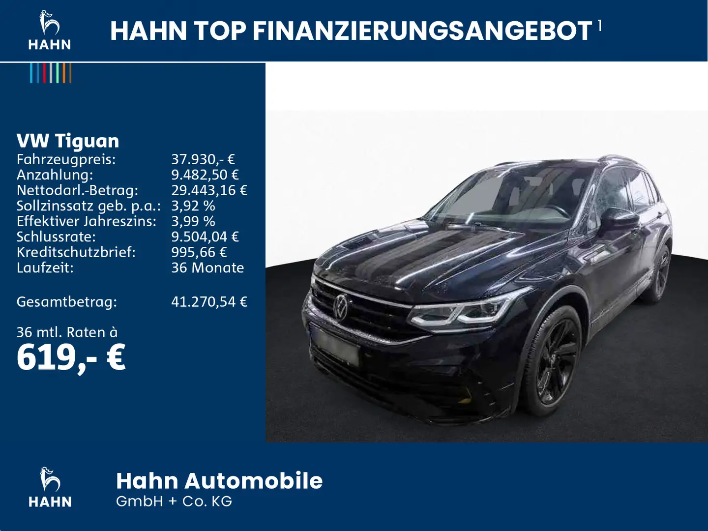 Volkswagen Tiguan 2.0TSI DSG 4 Mo R-Line Black Style Matrix Schwarz - 2