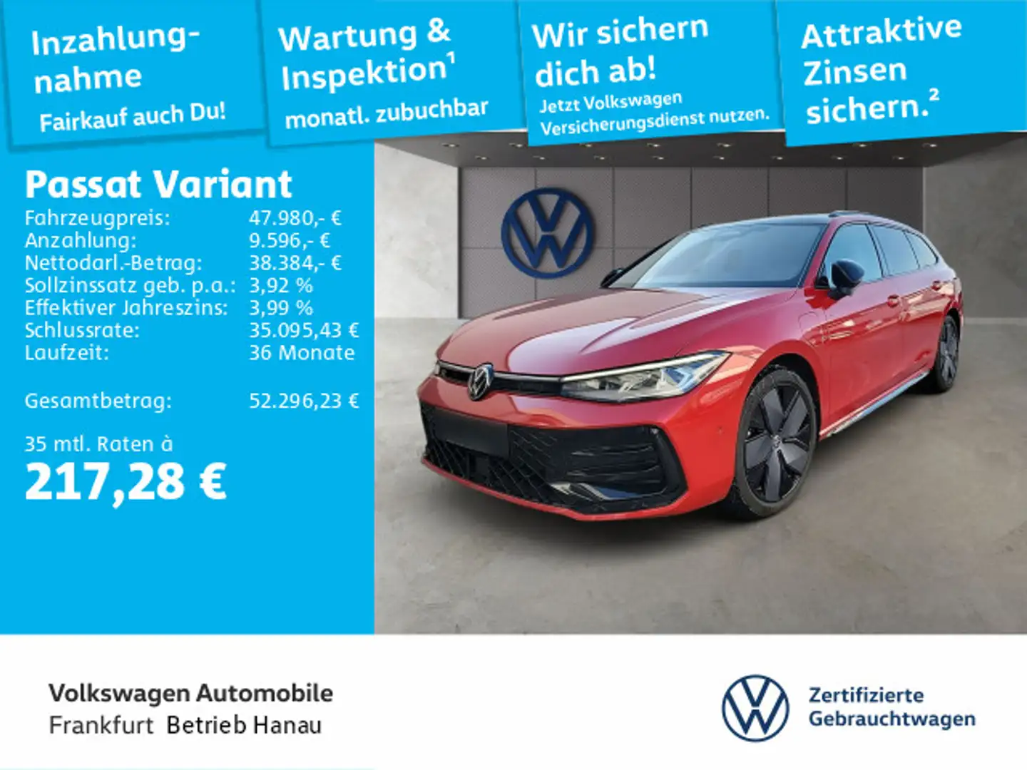 Volkswagen Passat Variant 1.5 TSI DSG eHybrid R-Line Navi I Rot - 1