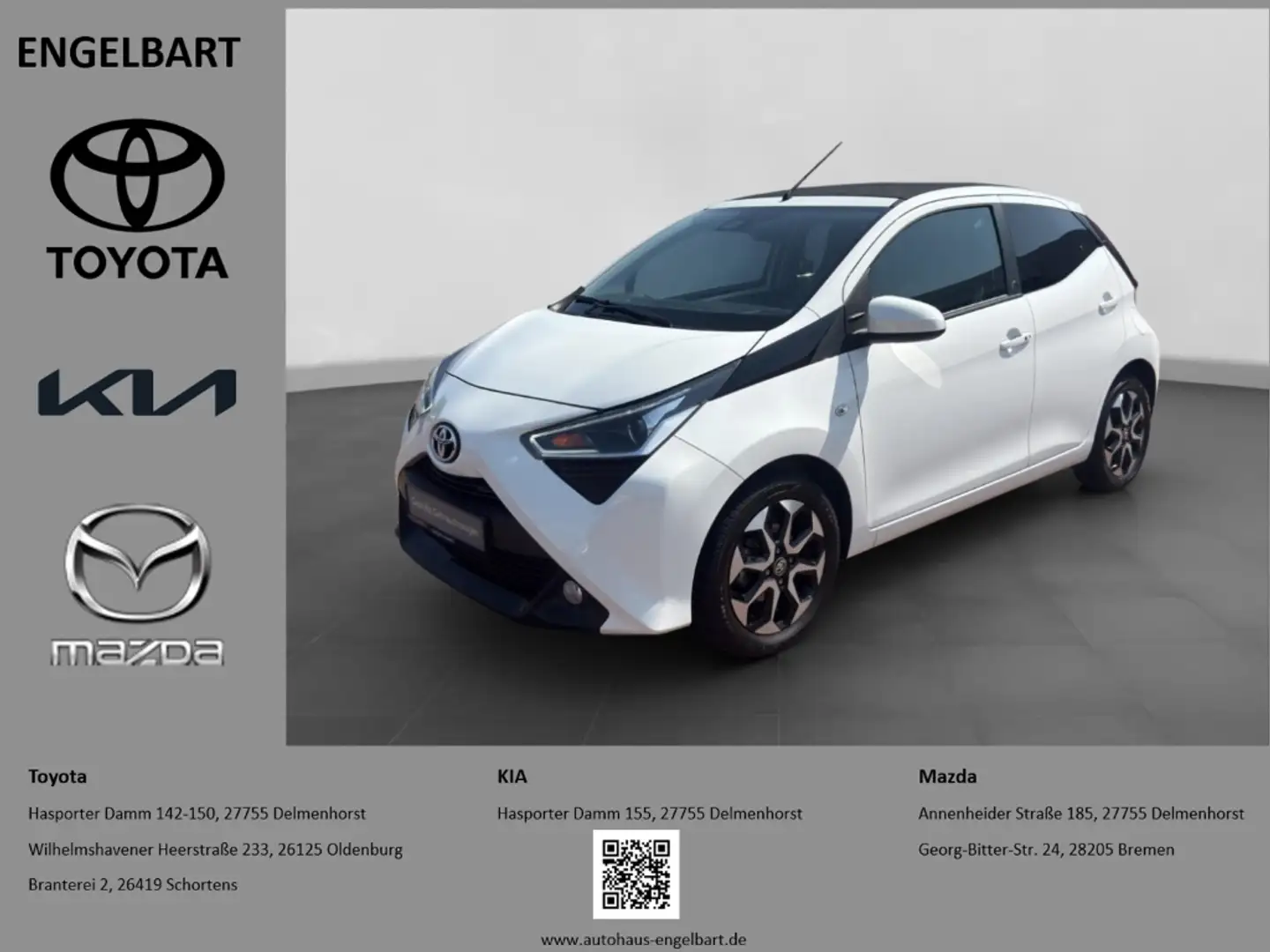 Toyota Aygo Team D Faltdach Klimaautomatik Einparksensoren hin Weiß - 1