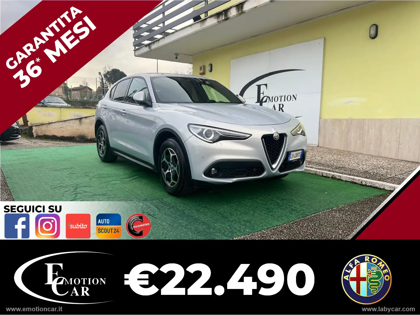 Alfa Romeo Stelvio 2.2 T.diesel 190 CV AT8 Q4 Ti - 2022 Grigio - 1