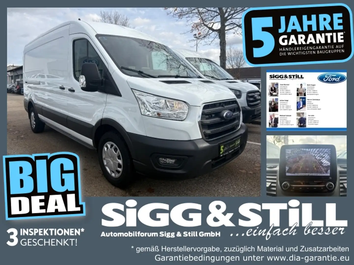 Ford Transit 350 L3 Trend AHK*KLIMA*NAVI-APP*SHZ*PDC*CA Blanc - 1