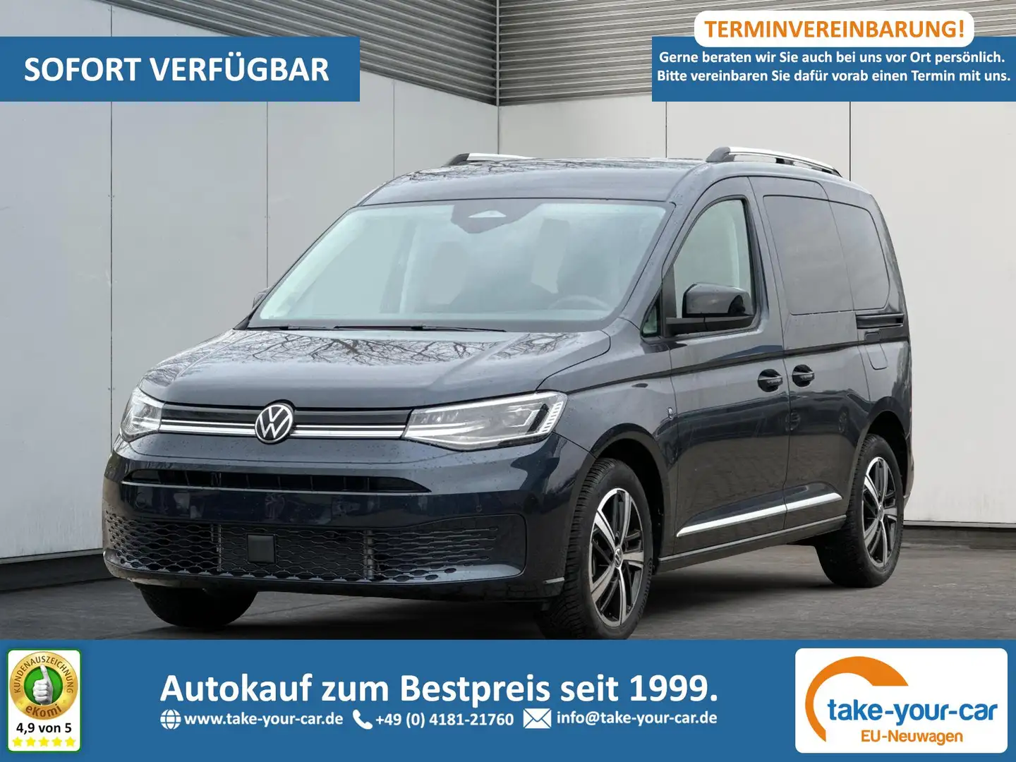 Volkswagen Caddy Style 4x4+NAVI+AHK+ACC+SHZ+KAMERA+LED+PDC 2.0 T... Blau - 1