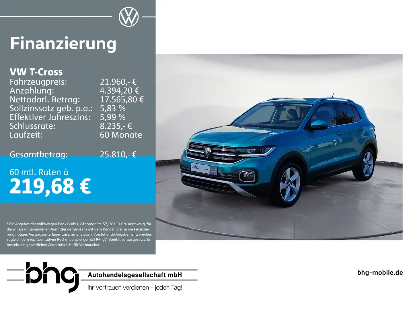 Volkswagen T-Cross 1.5 TSI DSG Style AHK ACC-Front-LaneAssi Verde - 1