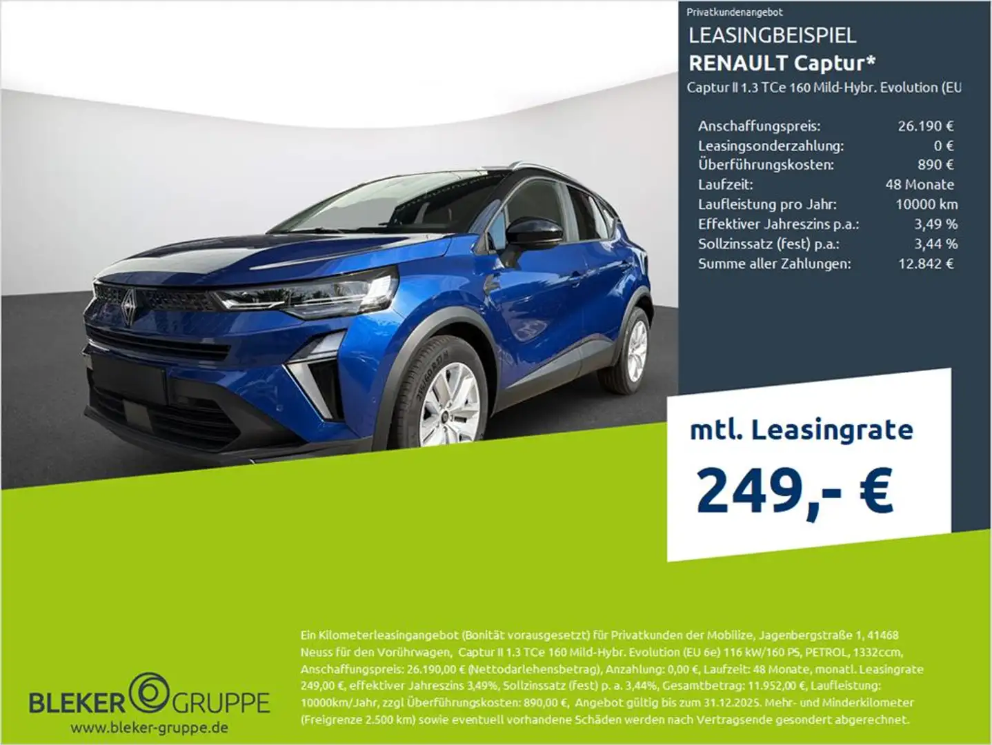 Renault Captur Captur II 1.3 TCe 160 Mild-Hybr. Evolution (EU 6e) Blau - 1