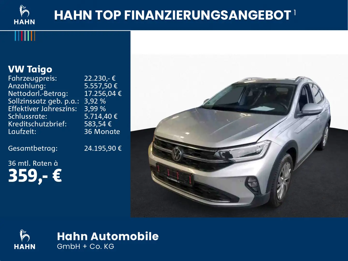 Volkswagen Taigo 1.0TSI DSG Style ACC Cam Matrix Navi SHZ Silber - 2