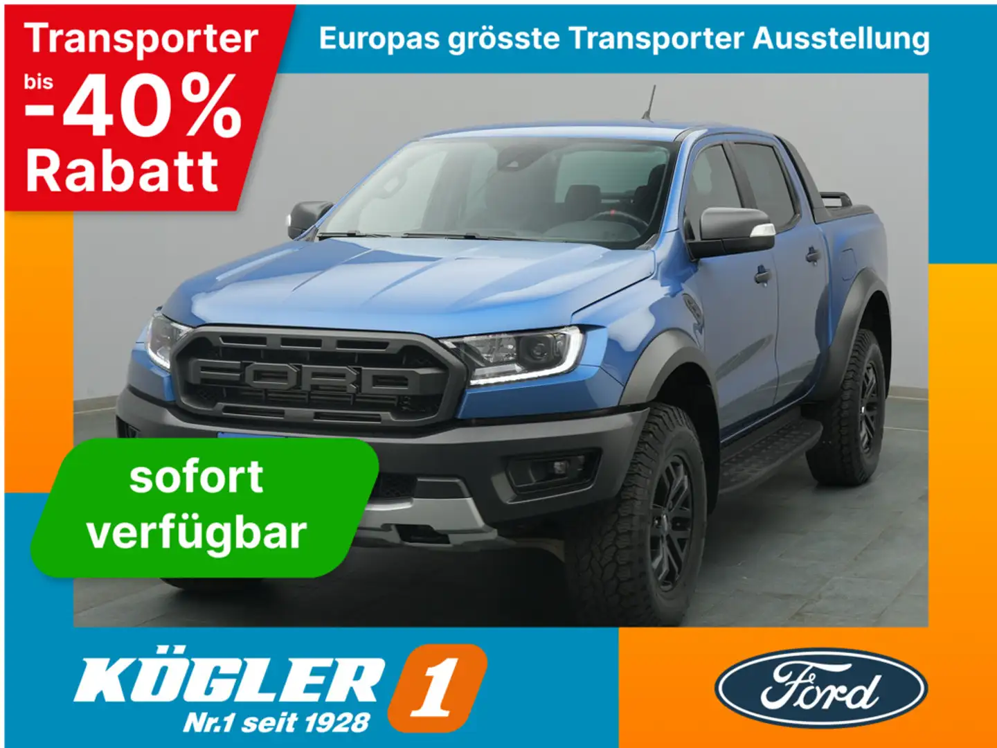 Ford Ranger Raptor 213PS Aut.4x4/AHK/Klimaautomatik Blau - 1