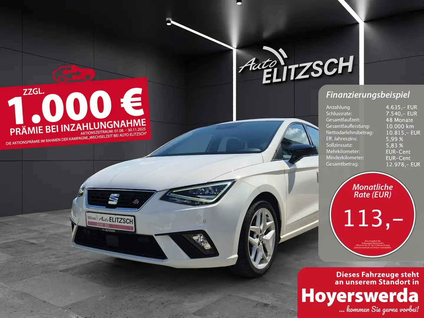 SEAT Ibiza TSI FR-Line Beats LED Navi AID ACC RFK SH Weiß - 1
