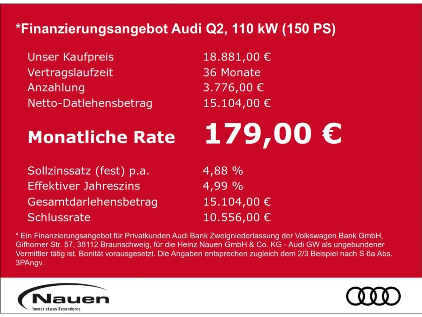 Audi Q2 1.5 TFSI *mtl.179,-€ 4,99%*  AHK Navi LED SHZ Schwarz - 2