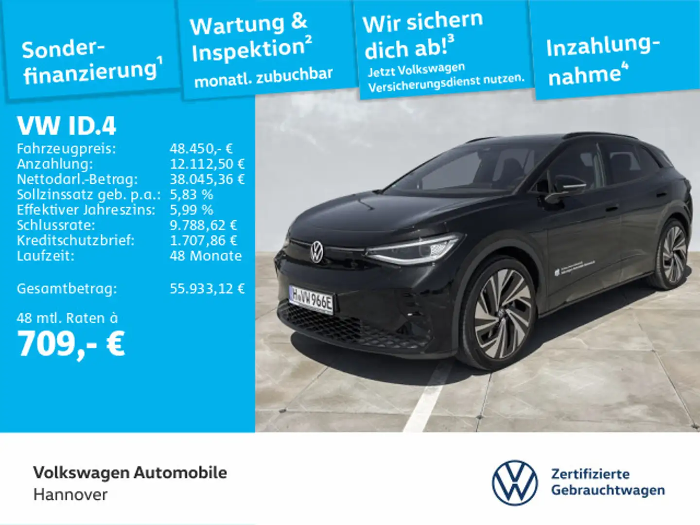 Volkswagen ID.4 GTX AHK DCC Panoramadach IQ.LIGHT Keyless Schwarz - 1