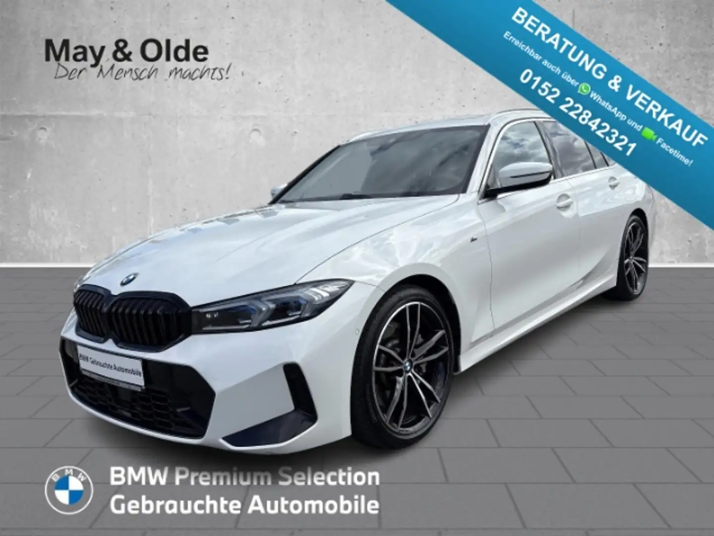 BMW 330 d Touring M SPORT AHK PANO HUD NAVI MEMORY LED Weiß - 1