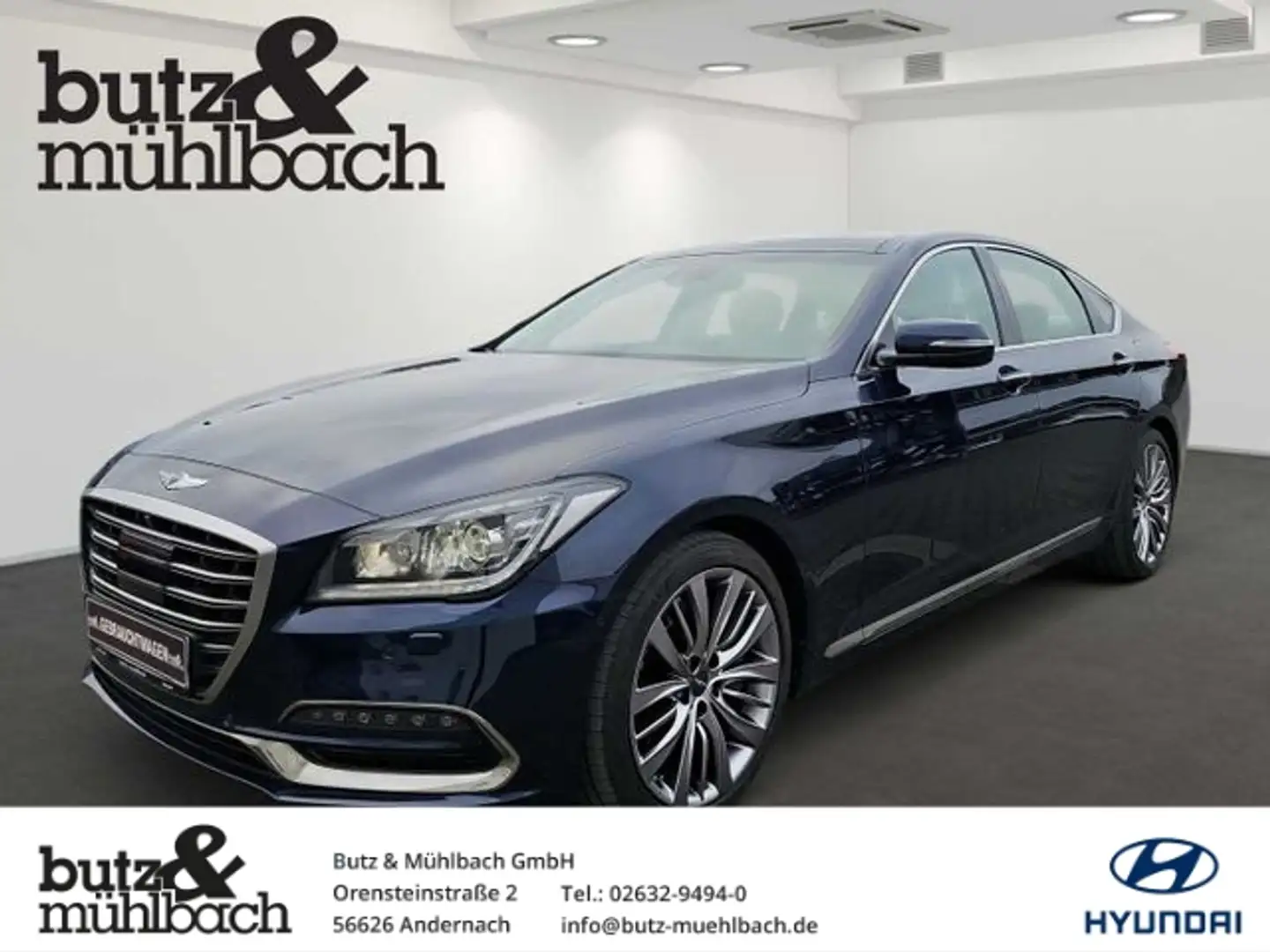 Genesis G80 Sportlimousine 3.8 V6 GDI HUD El. Panodach Navi Me Blau - 1