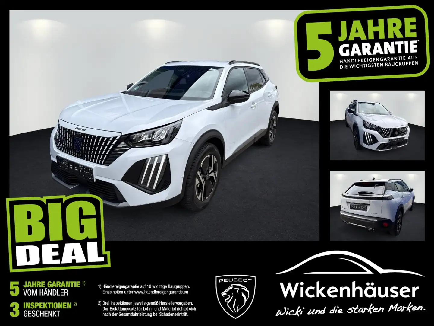 Peugeot 2008 1.2 145 Allure ACC*LED*SHZ*Klima*PDC Weiß - 1