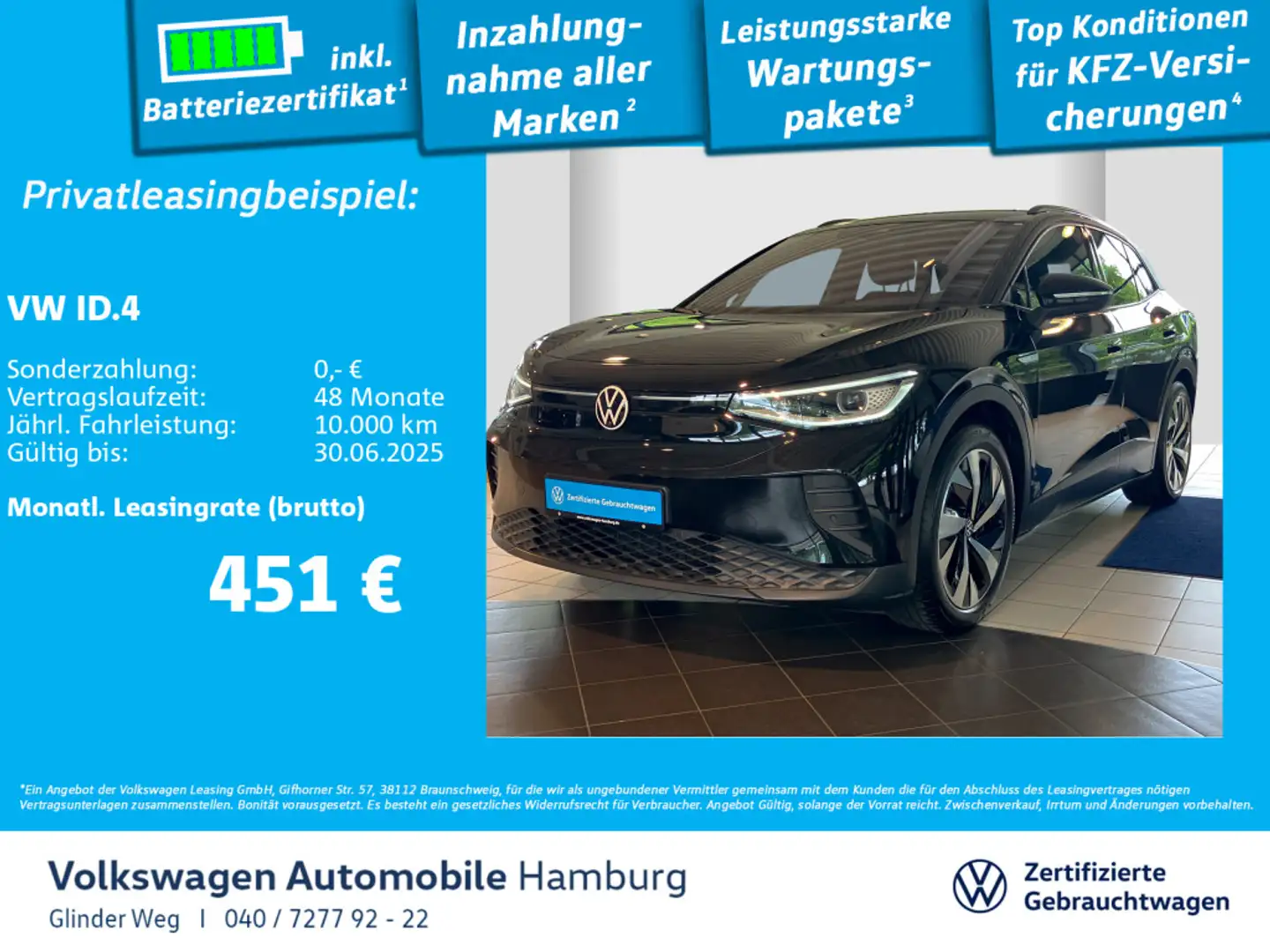 Volkswagen ID.4 Pro Performance AHK Navi Schwarz - 1