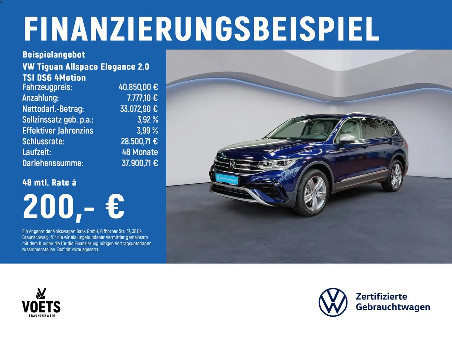 Volkswagen Tiguan Allspace Elegance 2.0 TSI DSG 4Motion MATRIX-LED+App-Con... Blau - 2