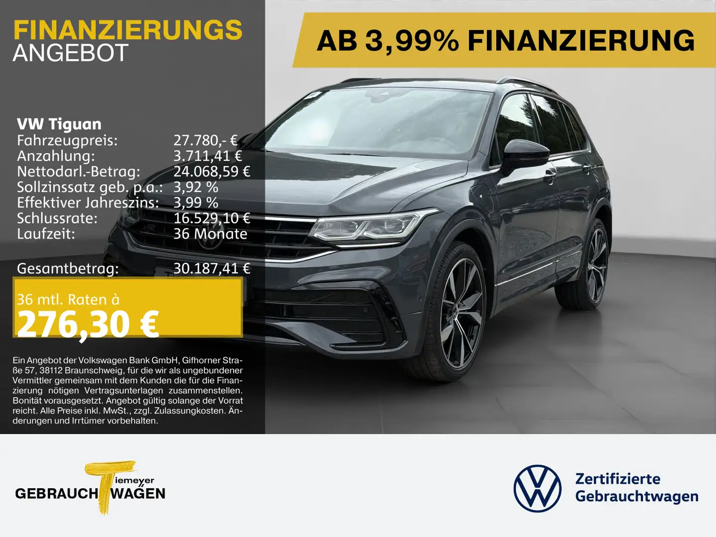 Volkswagen Tiguan eHybrid R-LINE BLACKSTYLE LM20 MATRIX KAM Gris - 1