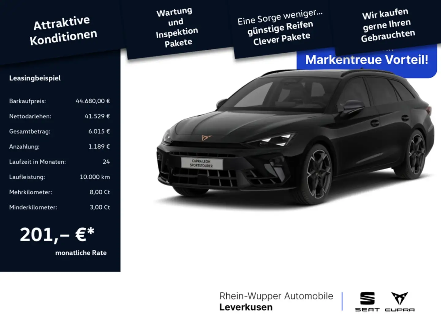 CUPRA Leon Sportstourer VZ MATRIX PANO ACC DCC KAM Zwart - 1