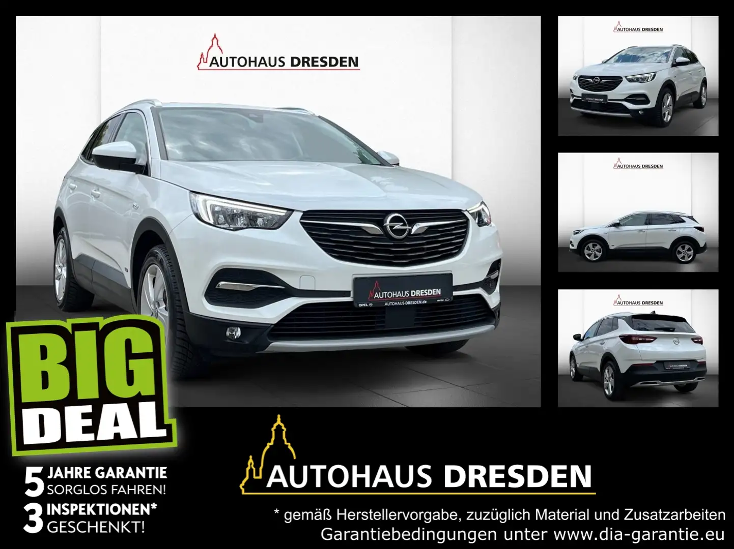 Opel Grandland 1.6 Turbo Elegance LED+Navi+SHZ+Kam. Blanc - 1