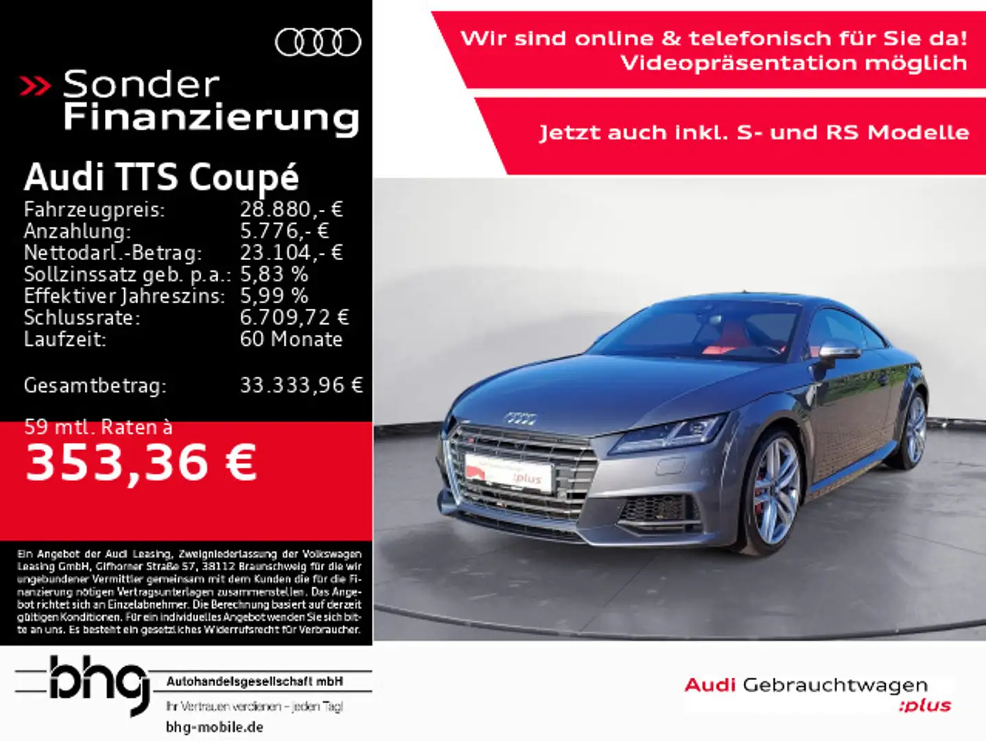 Audi TTS 2.0 TFSI quattro S tronic Gris - 1