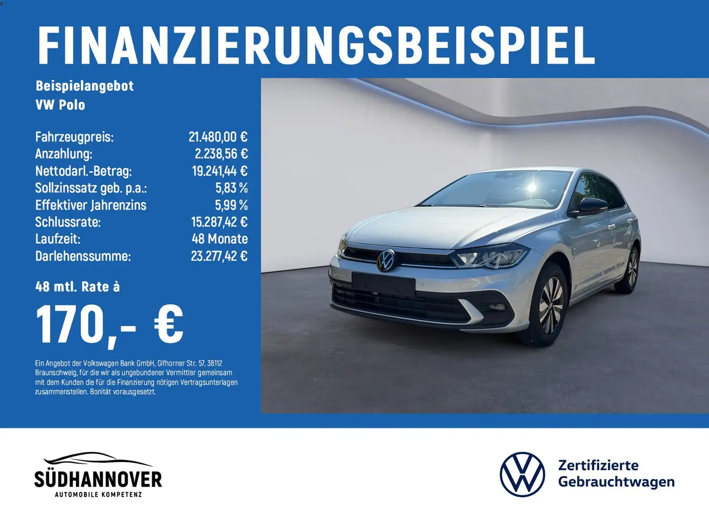 Volkswagen Polo Goal 1.0 TSI KLIMA+SHZ+ACC+PDC+KAMERA Silber - 2