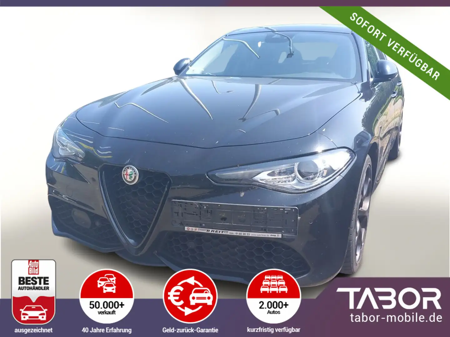 Alfa Romeo Giulia 2.2 Turbo 210 AT8 Q4Veloce Leder Pano Nav Noir - 1