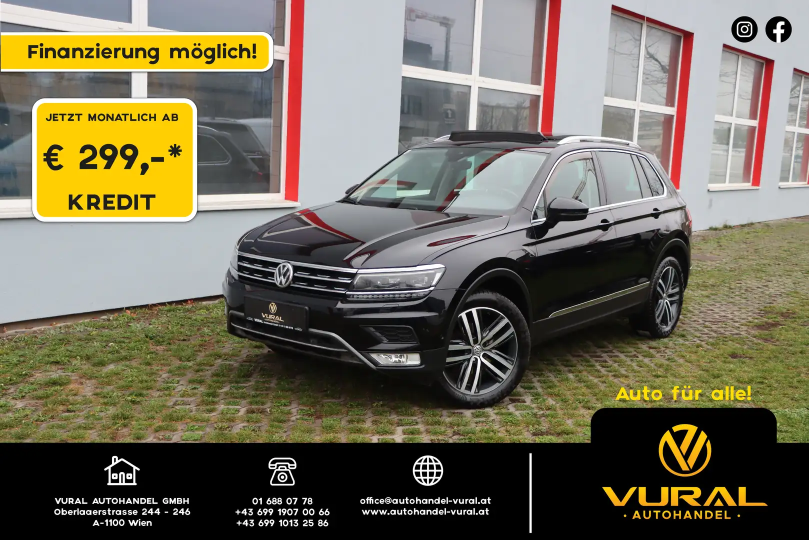 Volkswagen Tiguan Highline BMT/Start-Stopp 4Motion/Panoramad(ACC) Schwarz - 1