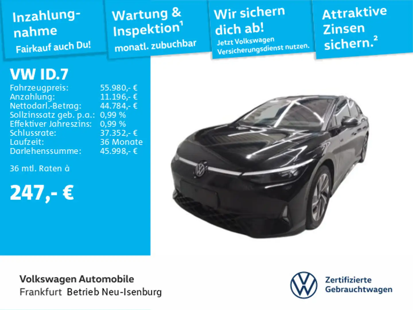 Volkswagen ID.7 GTX Navi AHK IQ.LIGHT - LED-Matrix-Scheinwerfer Pa Schwarz - 1
